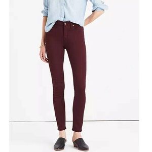 Madewell 9" High Riser Skinny Skinny Pants Maroon